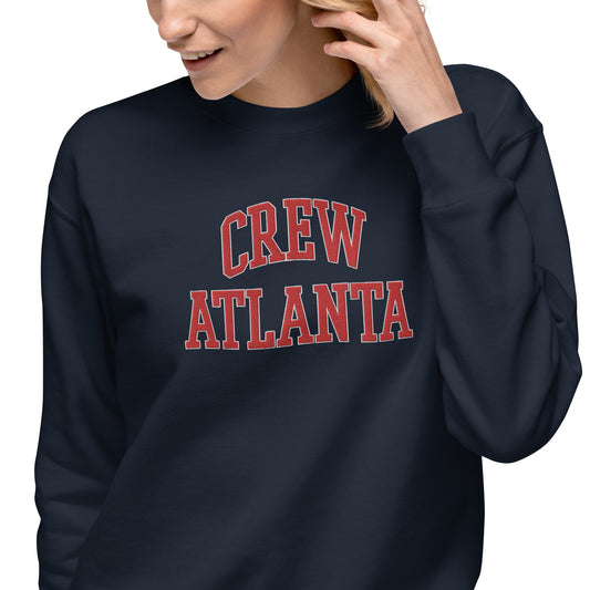 Embroidered Crew Atlanta Collegiate Sweatshirt - Navy
